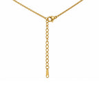 Gold-Toned Infinity Pendant Necklace with Green Heart Stone for Women