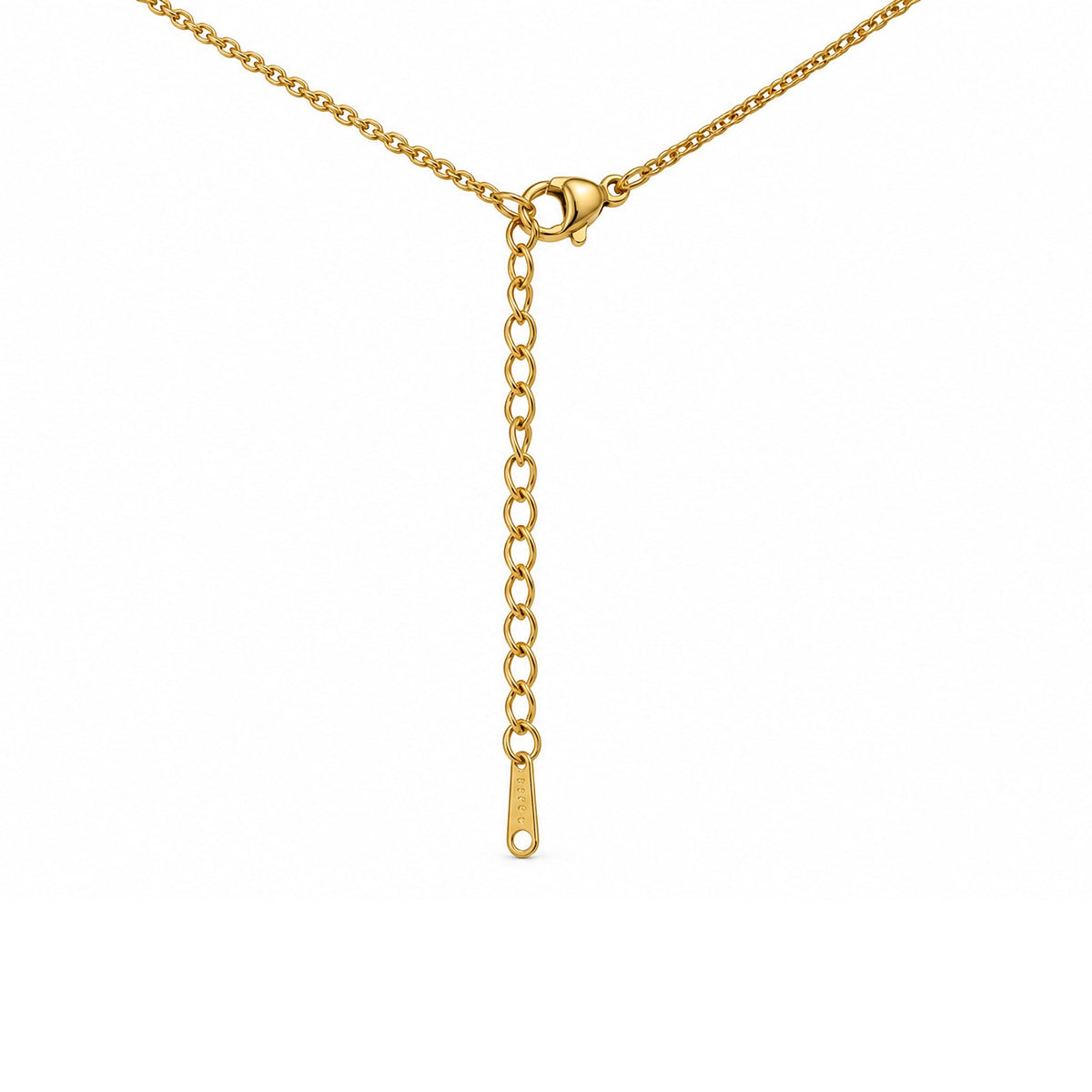 Gold-Toned Infinity Pendant Necklace with Green Heart Stone for Women