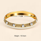 Men’s Dual-Tone Gold & Silver Textured Kada Bracelet
