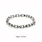 Men’s Silver-Toned Geometric Link Chain Bracelet