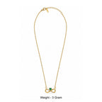 Gold-Toned Infinity Pendant Necklace with Green Heart Stone for Women
