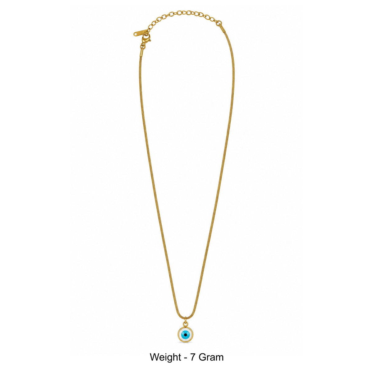 Gold-Toned Blue Evil Eye Pendant Necklace for Women