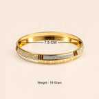 Men’s Gold & Silver-Toned Textured Designer Kada Bracelet