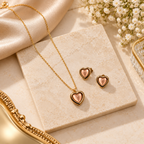 Heart Pendant Jewellery Set for women