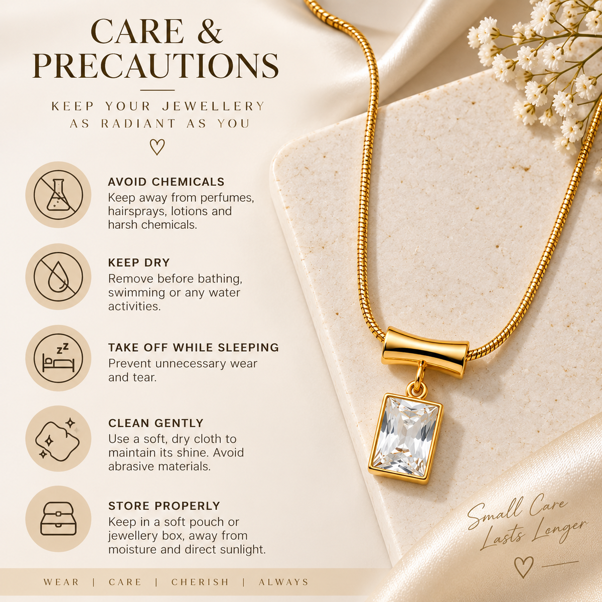 Crystal Gold Pendant Necklace for women
