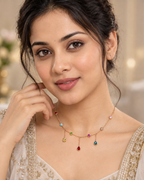 Rainbow Drop Rose Gold Necklace for women