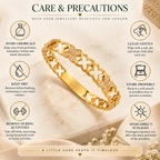 Gold Plated Floral Cut-Out Kada for Women