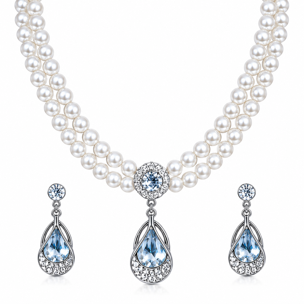 Luxury Pearl Necklace &amp; Earrings Set