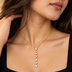 Crystal Cascade Gold Necklace for women