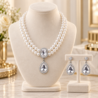 Luxury Pearl Necklace & Earrings Set