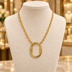Classic Oval Link Gold Necklace for women