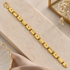 Men’s Gold-Tone Star Pattern Link Bracelet