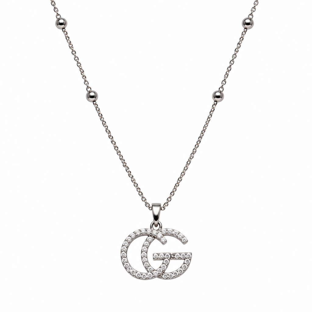 Elegant Crystal GG Pendant Necklace for Women