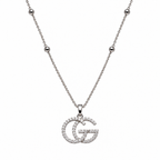 Elegant Crystal GG Pendant Necklace for Women