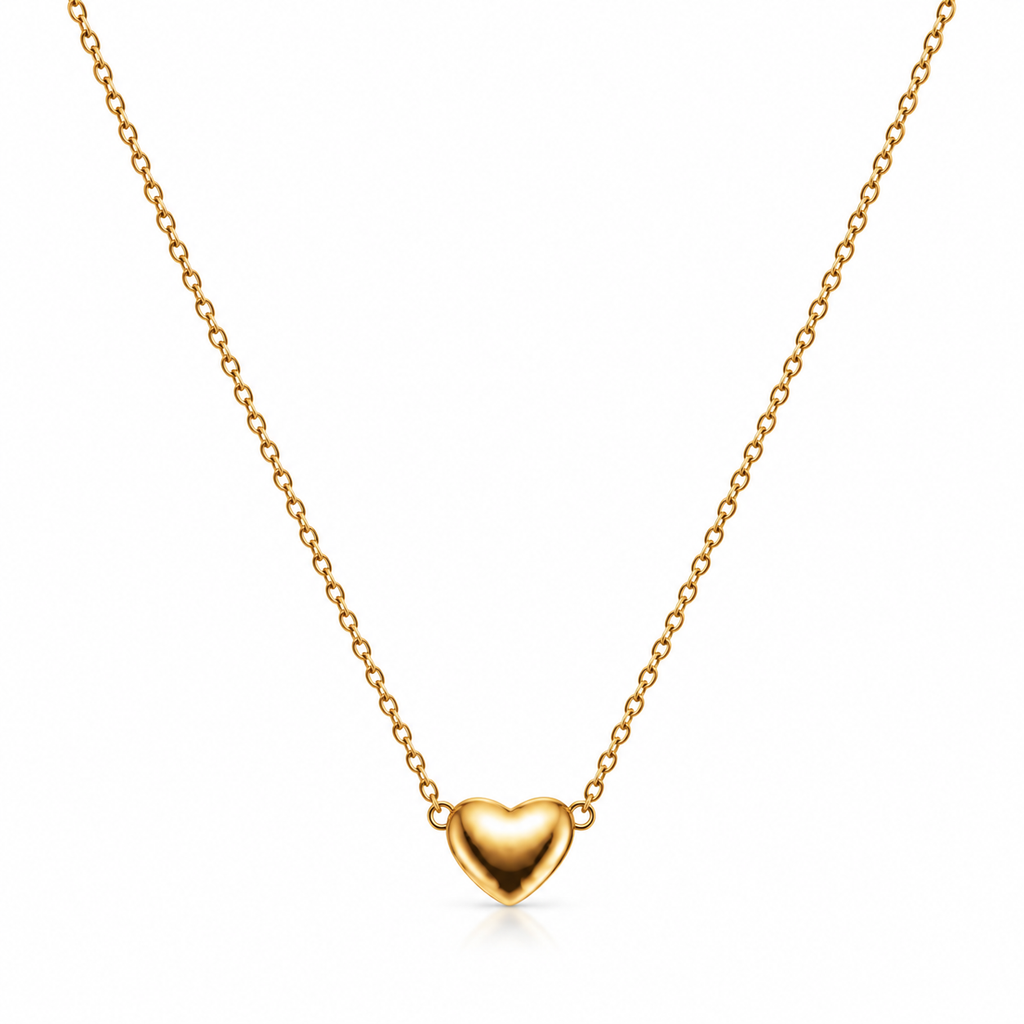 Golden Heart Pendant Necklace for women