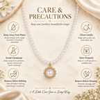 Classic Pearl Strand Necklace with Crystal Halo Pendant