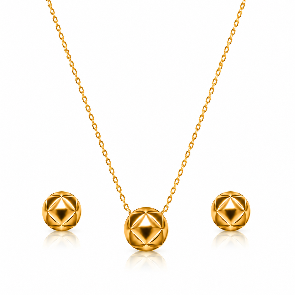 Geometric Gold-Tone Jewellery Set for women