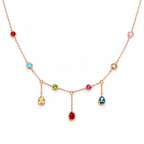 Rainbow Drop Rose Gold Necklace for women