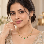 Emerald Heart Charm Gold Necklace for women