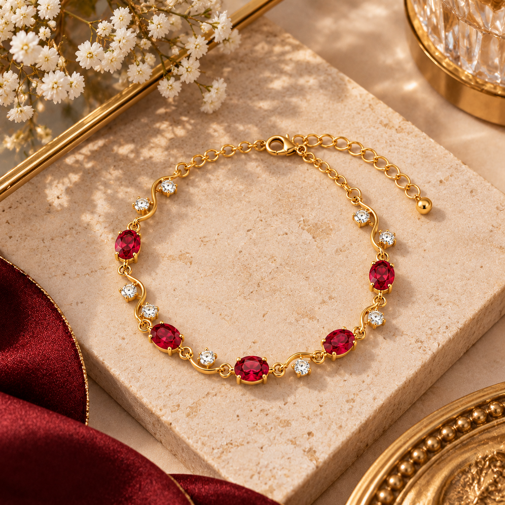 Premium Gemstone Swirl Bracelet