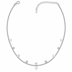 Silver Disc Sparkle Charm Necklace for women