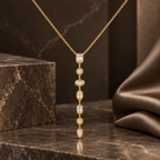 Crystal Cascade Gold Necklace for women