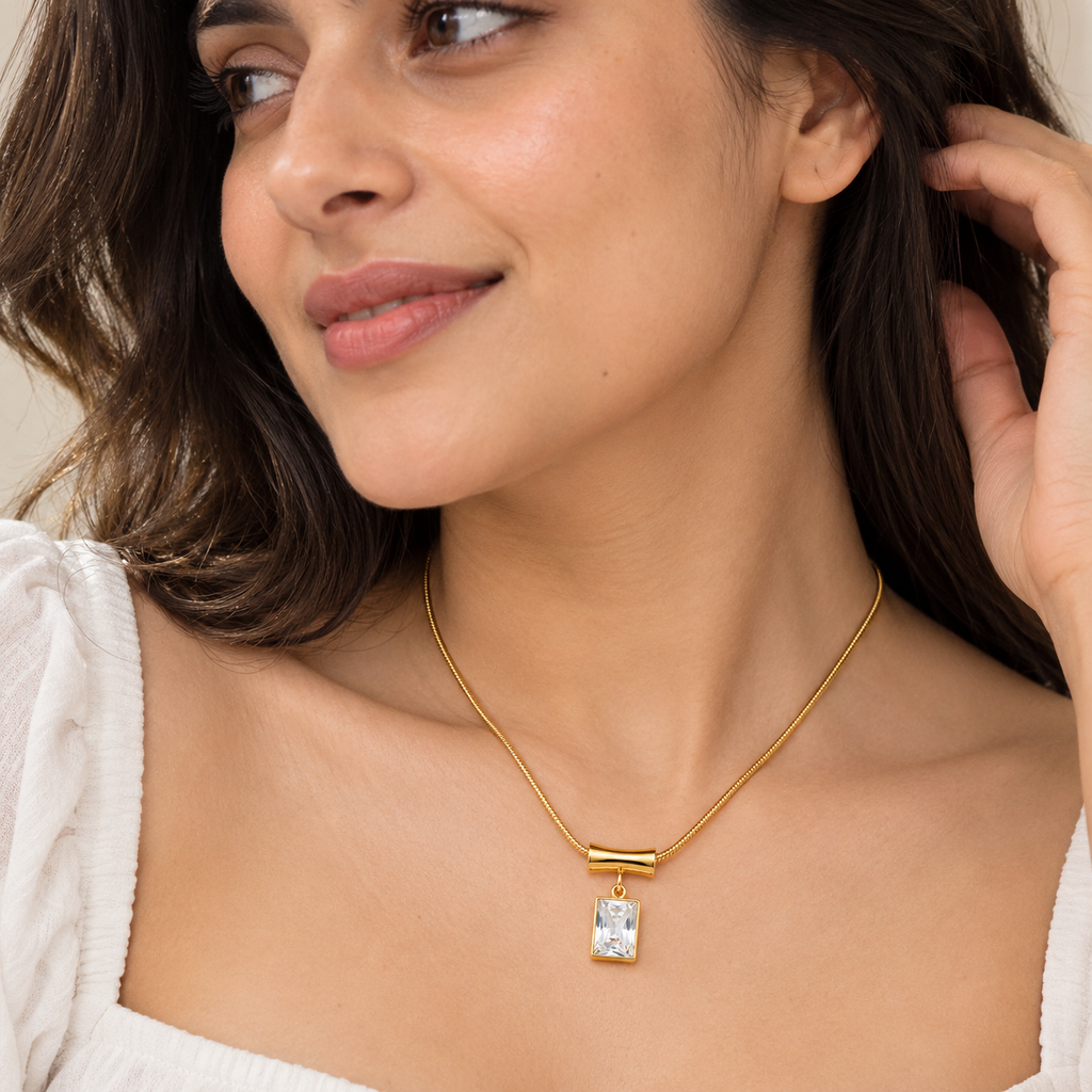 Crystal Gold Pendant Necklace for women
