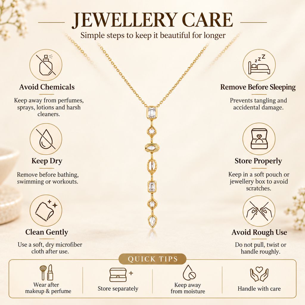 Crystal Cascade Gold Necklace for women