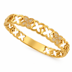 Gold Plated Floral Cut-Out Kada for Women