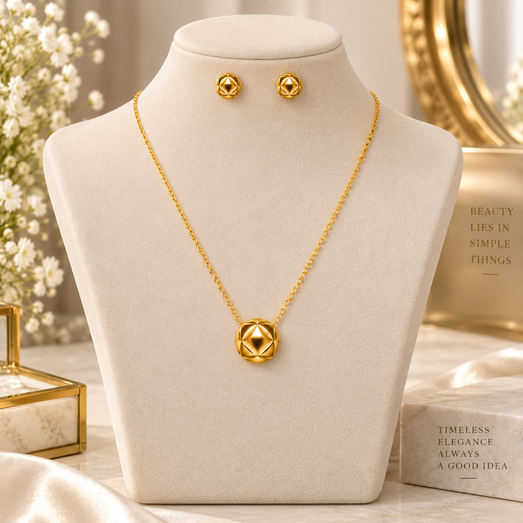 Geometric Gold-Tone Jewellery Set for women