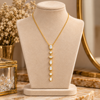 Crystal Cascade Gold Necklace for women