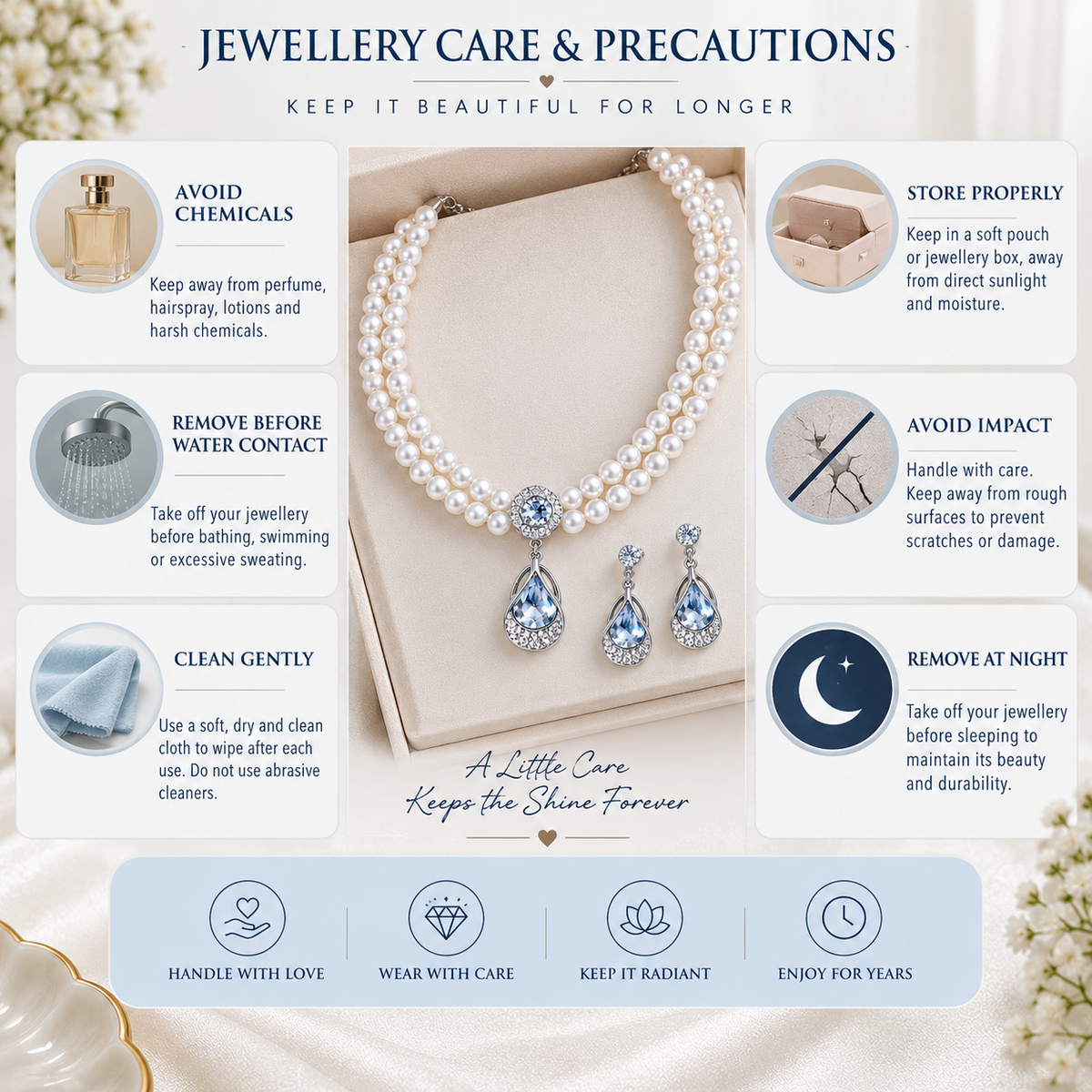 Luxury Pearl Necklace &amp; Earrings Set