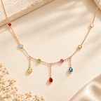 Rainbow Drop Rose Gold Necklace for women