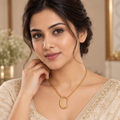 Classic Oval Link Gold Necklace for women