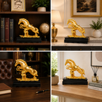 Beautifully crafted Golden Jumping Horse Showpiece