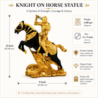 Golden warrior on horseback showpiece