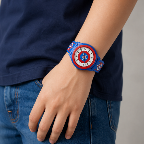 Captain America Analog Watch (Quartz, Blue, TPU/TPE) product image from ANS Billion