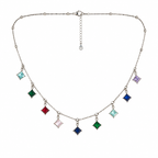 Elegant Multi-Color Charm Necklace