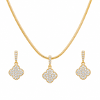 Enhance your style with this elegant Clover Pendant Necklace Set.