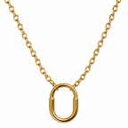 Elegant Gold Oval Pendant Necklace