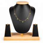 Elegant Green Heart Charm Necklace Set for Women