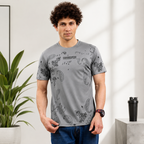 Men's Round Neck Printed T-Shirt | Premium Tencil Lycra Fabric | Half Sleeve Casual Streetwear | Soft & Stretchable | Regular Fit