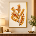 Embellished Amber Leaf Branch Art