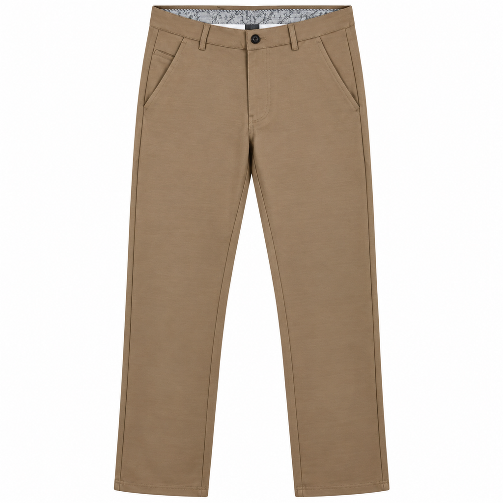 Men’s Slim-Fit Khaki Formal Trousers