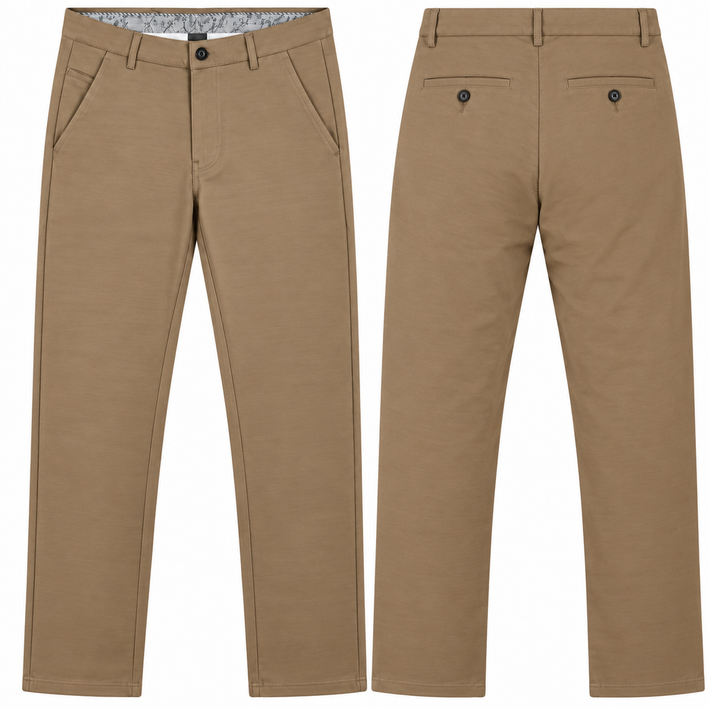 Men’s Slim-Fit Khaki Formal Trousers