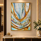 Framed Golden Geode Abstract