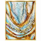 Framed Golden Geode Abstract