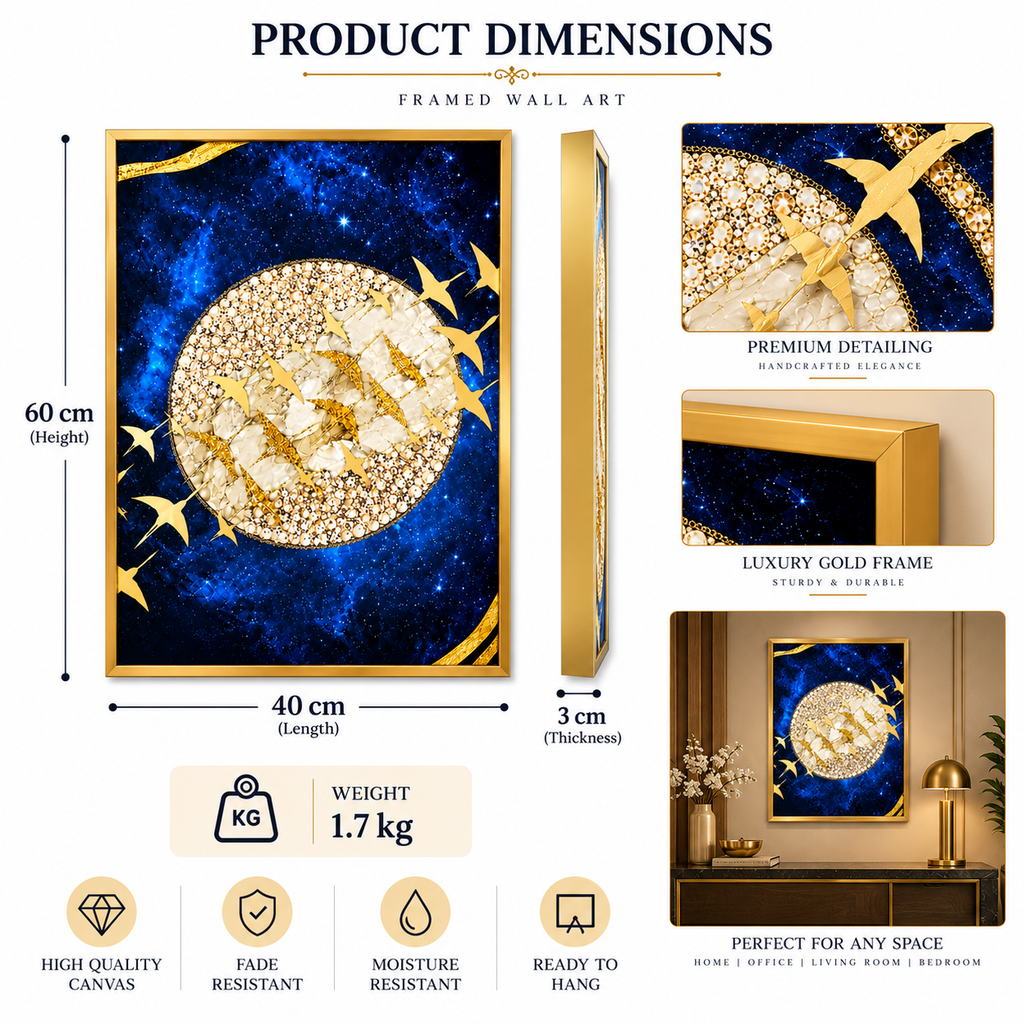 Jeweled Golden Birds in Cosmic Flight