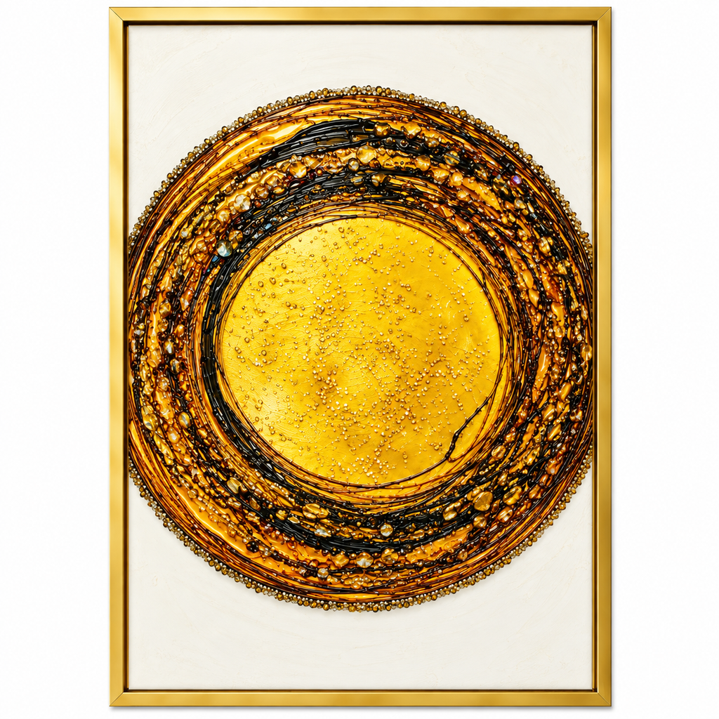 Golden Resin Sunburst Artwork