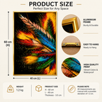 Vibrant Golden-Framed Feather Burst